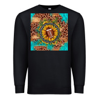 Black football leopard turquoise sunflower seamless pattern Premium Sweatshirt - JahusDesignShop