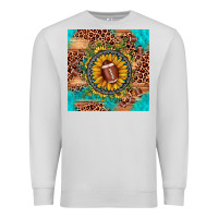Dove Grey football leopard turquoise sunflower seamless pattern Premium Sweatshirt - JahusDesignShop
