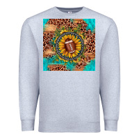 Heather Grey football leopard turquoise sunflower seamless pattern Premium Sweatshirt - JahusDesignShop