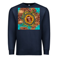 Navy football leopard turquoise sunflower seamless pattern Premium Sweatshirt - JahusDesignShop