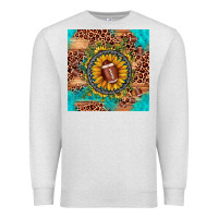 Oatmeal Heather football leopard turquoise sunflower seamless pattern Premium Sweatshirt - JahusDesignShop