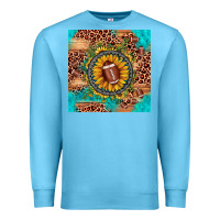 Ocean Blue football leopard turquoise sunflower seamless pattern Premium Sweatshirt - JahusDesignShop