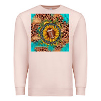 Pale Pink football leopard turquoise sunflower seamless pattern Premium Sweatshirt - JahusDesignShop