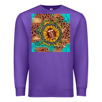Purple football leopard turquoise sunflower seamless pattern Premium Sweatshirt - JahusDesignShop