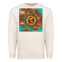Sandshell football leopard turquoise sunflower seamless pattern Premium Sweatshirt - JahusDesignShop
