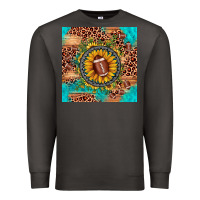 Smoke football leopard turquoise sunflower seamless pattern Premium Sweatshirt - JahusDesignShop