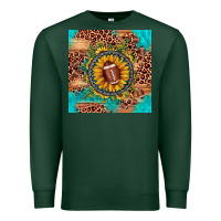 Sports Green football leopard turquoise sunflower seamless pattern Premium Sweatshirt - JahusDesignShop