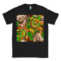 Black St. Patrick's Day Horse With Horseshoes Seamless Classic Tee - FaDigitalArtStudio