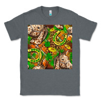 Charcoal Heather St. Patrick's Day Horse With Horseshoes Seamless Classic Tee - FaDigitalArtStudio