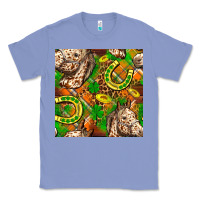 Colony Blue St. Patrick's Day Horse With Horseshoes Seamless Classic Tee - FaDigitalArtStudio