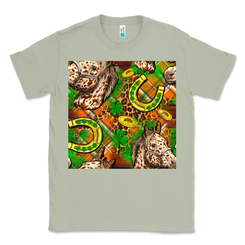 St. Patrick's Day Horse With Horseshoes Seamless Classic Tee by FaDigitalArtStudio | Teevron