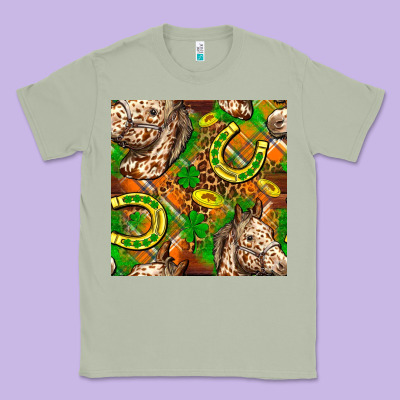 St. Patrick's Day Horse With Horseshoes Seamless Classic Tee Designed By Fadigitalartstudio