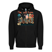 Black i'm just here for the snacks #american football br Zipper Hoodie - Zillion Design Studio