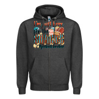 Charcoal Heather i'm just here for the snacks #american football br Zipper Hoodie - Zillion Design Studio