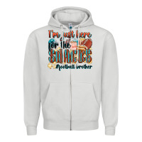 Dove Grey i'm just here for the snacks #american football br Zipper Hoodie - Zillion Design Studio
