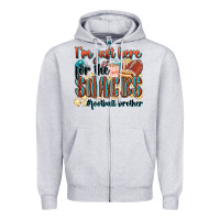 Heather Grey i'm just here for the snacks #american football br Zipper Hoodie - Zillion Design Studio