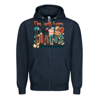 Navy i'm just here for the snacks #american football br Zipper Hoodie - Zillion Design Studio