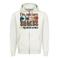 Oatmeal Heather i'm just here for the snacks #american football br Zipper Hoodie - Zillion Design Studio