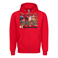 Red i'm just here for the snacks #american football br Zipper Hoodie - Zillion Design Studio