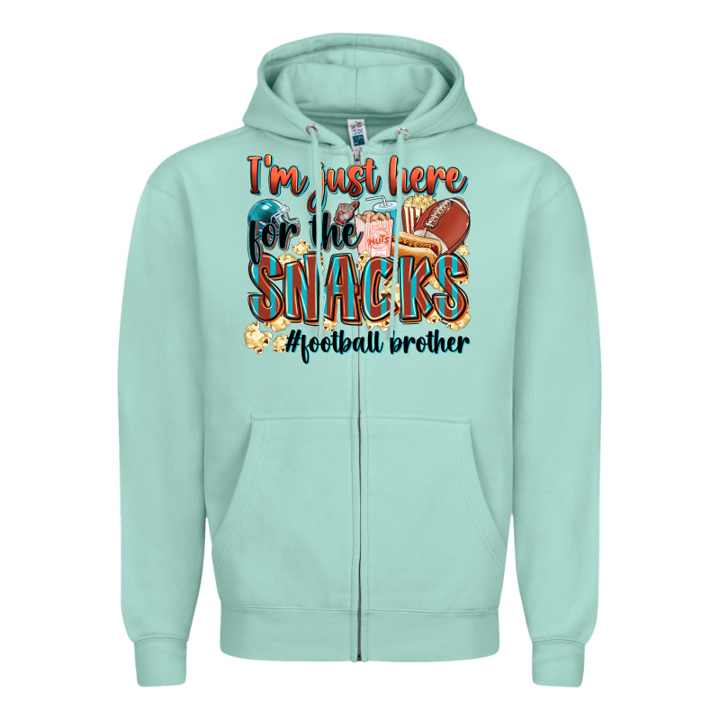 I'm Just Here For The Snacks #american Football Br Zipper Hoodie by Zillion Design Studio | Teevron
