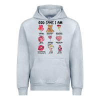 Heather Grey god says i am valentine's day Urban Hoodie - MaliasSmallBusiness