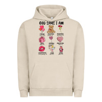 Pigment French Oak god says i am valentine's day Urban Hoodie - MaliasSmallBusiness