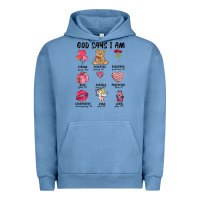Pigment Pebble Blue god says i am valentine's day Urban Hoodie - MaliasSmallBusiness
