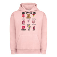 Pigment Salmon god says i am valentine's day Urban Hoodie - MaliasSmallBusiness
