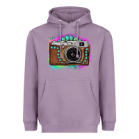 Lavender tie dye gemstone vintage camera Heavyweight Hoodie - FaDigitalArtStudio