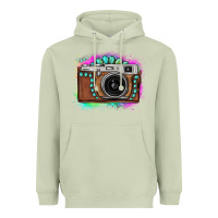 Matcha tie dye gemstone vintage camera Heavyweight Hoodie - FaDigitalArtStudio