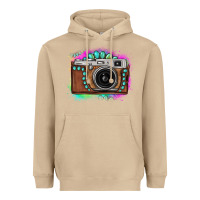 Mushroom tie dye gemstone vintage camera Heavyweight Hoodie - FaDigitalArtStudio