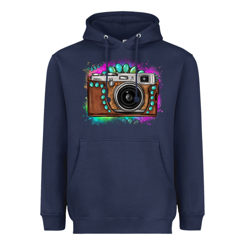 Tie Dye Gemstone Vintage Camera Heavyweight Hoodie by FaDigitalArtStudio | Teevron