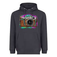 Smoke tie dye gemstone vintage camera Heavyweight Hoodie - FaDigitalArtStudio