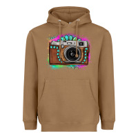 Toasted Coconut tie dye gemstone vintage camera Heavyweight Hoodie - FaDigitalArtStudio