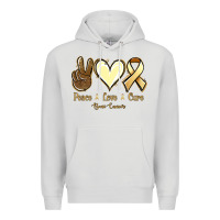 Dove Grey Peace Love Cure Bone Cancer Premium Hoodie - Jasminsmagicworld