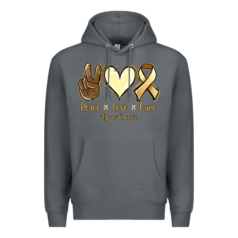 Peace Love Cure Bone Cancer Premium Hoodie by Jasminsmagicworld | Teevron