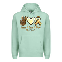 Seafoam Peace Love Cure Bone Cancer Premium Hoodie - Jasminsmagicworld