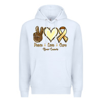 White Peace Love Cure Bone Cancer Premium Hoodie - Jasminsmagicworld