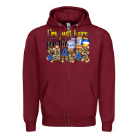 Burgundy i'm just here for the snacks volleyball Zipper Hoodie - Zillion Design Studio