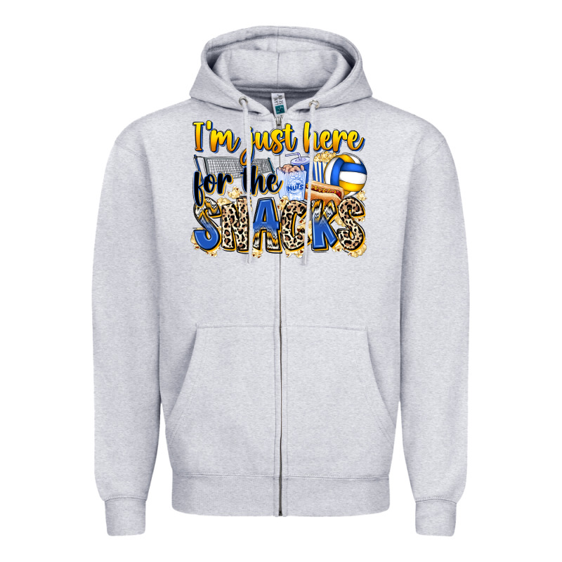 I'm Just Here For The Snacks Volleyball Zipper Hoodie by Zillion Design Studio | Teevron