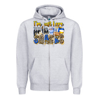 Heather Grey i'm just here for the snacks volleyball Zipper Hoodie - Zillion Design Studio