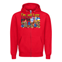 Red i'm just here for the snacks volleyball Zipper Hoodie - Zillion Design Studio