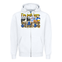 White i'm just here for the snacks volleyball Zipper Hoodie - Zillion Design Studio