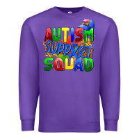 Purple autısm support squad Premium Sweatshirt - AdoDesignShop