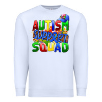 White autısm support squad Premium Sweatshirt - AdoDesignShop