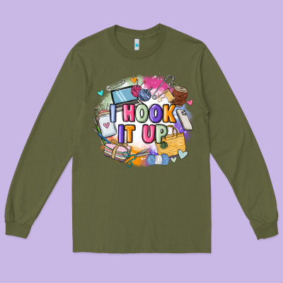 I Hook It Up  Sewing Long Sleeve Tee Designed By Zillion Design Studio