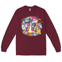 Burgundy i hook it up  sewing Long Sleeve Tee - Zillion Design Studio