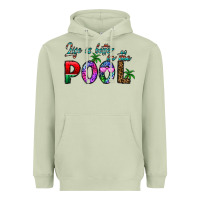 Matcha life is better İn the pool Heavyweight Hoodie - CowhideDigitalArt