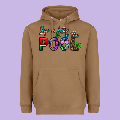 Life Is Better İn The Pool Heavyweight Hoodie Designed By Cowhidedigitalart
