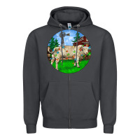 Smoke christmas charolais bull and barnyard Zipper Hoodie - RanaPortraitStore